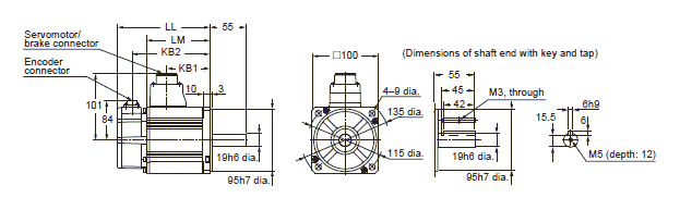 R88M-KE, R88D-KP Dimensions 22 