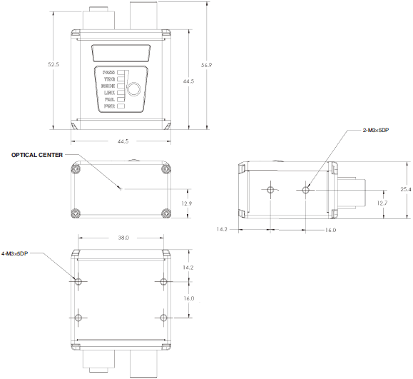 MicroHAWK V430-F / V420-F / V330-F / V320-F Dimensions 2 
