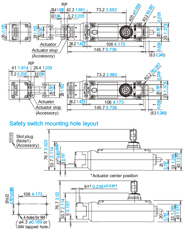 When using horizontal mounting / straight actuator (SG-K21)